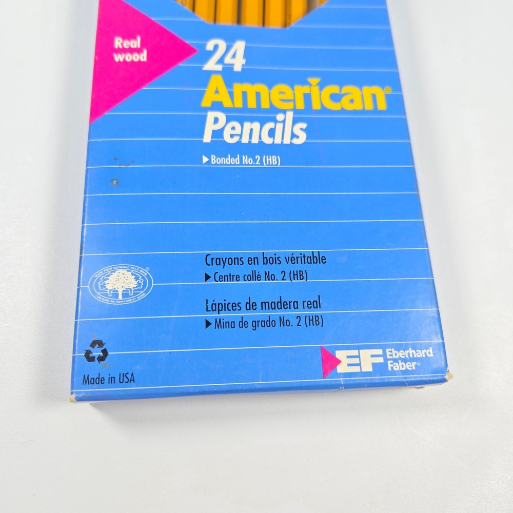 Vintage Eberhard Faber American Pencils No 2 HB Yellow Wood Made in USA 10 Count - Picture 2 of 10